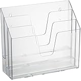 Acrimet Horizontal Triple File Folder Organizer (Crystal Color)