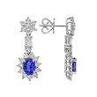 14K White Gold Tanzanite and Diamond Earrings