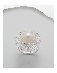 Fresh Water Pearls Ring In 92.5 Sterling Silver