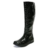 [アース] Earth Shoes アースシューズ エリート トゥ Earth Shoes Elite Too クロコダイル柄 レインブーツ エナメル [並行輸入品] (US6.5, Croco Black)