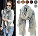VISKEY Women Girls Fashion Soft Scarf Wrap Chiffon Shawl Silk Scarves,white,pattern
