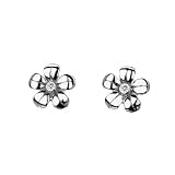 Hot Diamonds Plumbaga Stud Silver And Diamond Earrings