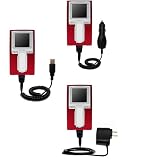 Deluxe Kit for the iRiver H10 6GB includes a USB cable with Car and Wall Charger - Gomadic Brand w/ TipExchange Technology