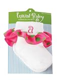 Mud Pie Initial Baby Initial Baby Personalized White Sock with Pink Ruffle and Letter A