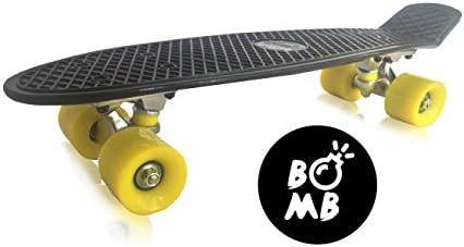 Bomb Skateboards 22" Black Deck with Yellow Wheels
