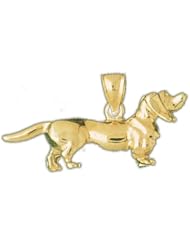 Dazzlers Solid 14k Gold 3D Dachsund Dog Charm Pendant Available in three colors from jewelsberry (weights: 7.5 grams only)