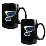 NHL St. Louis Blues Two Piece Black Ceramic Mug Set - Primary Logo