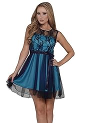 A-line Sleeveless Polyester Lace Pleated Keyhole Sheer Mesh Round Neck Party Dress  With a Ribbon  and a Sash 