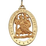 Saint Christopher Medal in 14kt Gold - B0002CWSOM