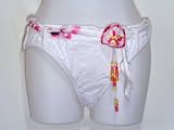 Becca Eyelet White and Colored Beads Bikini Large