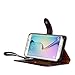 AceAbove Leather Wallet Cover with Hand Strap for Samsung Galaxy S6 Edge - Dark Brown