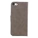 Tradekmk(TM) Pure Color Elgent Leather Case Cover with Credit Card Slots For iPhone 5C(Grey),with Stylus Pen,Screen Protector and Cleaning Cloth