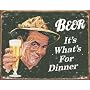 Beer for Dinner Vintage Bar Metal Antique Nostalgic Collectible Tin Sign