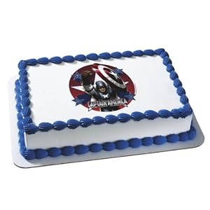 Captain America Birthday Cake on Com  Captain America The First Avengers Edible Image Birthday Cake
