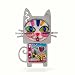 White Geometric Cat Pin #0669L
