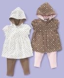 Greendog Baby Girl Hooded Tunic with Leggings Set