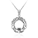 Sterling Silver Celtic Claddagh Pendant with Rolo Chain, 18