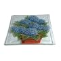 Peggy Karr 10-Inch Glass Hydrangea Square Plate