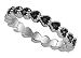 Genuine Black Diamonds 925 Sterling Silver Hearts Band Size 7