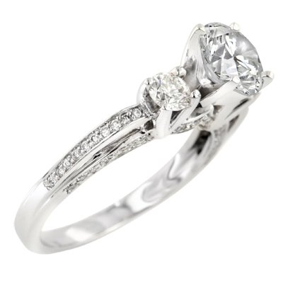 0.65 Ct Verrgio Diamond Engagement Ring Setting 18k White Gold