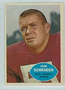 1960 Topps FB 128 Jim Schrader Redskins Excellent