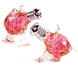 Handblown Glass Salt/Pepper Shaker Set - Pig & Piglet