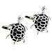 Covink Cute Black Turtle Figure Men's French Suit Sleeves Buttons Cufflinks for Wedding Party
