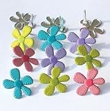 Eyelet Outlet Brads Stitched Bright Flowers; 3 Items/Order
