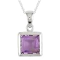 Silver Amethyst Pendant - Purple