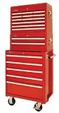 Lyon RR1492 5 Drawer Mechanics Roller Combination Cabinet with Top Chest and Intermediate Chest, 27-1/8" Width x 18" Depth x 68-1/2" Height, Red