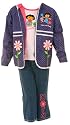 Girls Dora the Explorer and Boots 3pc Denim Pants Set ~ Size (2T-6x)