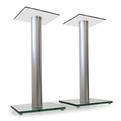 Paar BS58 Design Boxen Lautsprecher St�nder Stativ Glas Aluminium