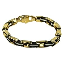 Stainless Steel & Rubber Invicta Elements Gold-Tone Chain Bracelet