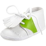 Mud Pie Country Club Baby Golf Shoes, White/Green, 0 - 6 Months