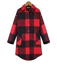 Plus Size Wool Long Sleeves  Shirt Midi Dress 