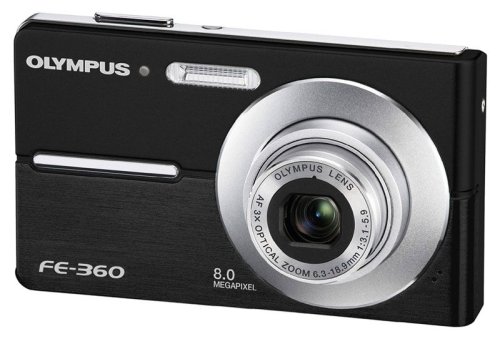 Childrens Toyshop  Electronics : Olympus FE-360 Digital Camera - Black (8MP, 3x Zoom) 2.5" LCD