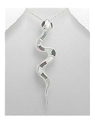 Snake Shell Pendant Necklace In 92.5 Sterling Silver