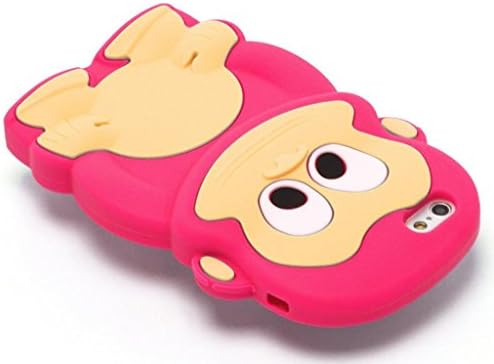 For Iphone 6 4.7" - Monkey Style 3D Design Silicone Flexible Cover Case - Hot Pink Monkey