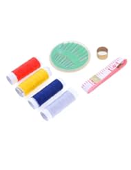 From Amazon.com. Click for details:
 Family Sewing Kit Thimble Ring Thread Roller Needles Measuring Tape Set Family Sewing Kit Thimble Ring Thread Roller Needles Measuring Tape Set