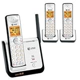 AT&T DECT 6.0 Black/Silver Digital 3-Handset Cordless Telephone (CL81309)