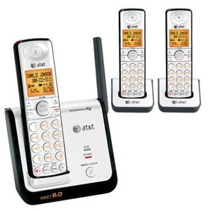 AT&T DECT 6.0 Black/Silver Digital 3-Handset Cordless Telephone (CL81309)