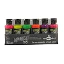 Badger Air-Brush Company Spectra-Tex Airbrush Ready Water Based Acrylic Paint, Neon, 2-Ounce Each, Set of 6