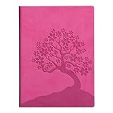 HotPinkEmbossedCherryBlossomsLeatherWritingJournal-Lined