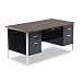 Alera SD216030BW 60 by 30 by 29-1/2-Inch Double Pedestal Steel Desk, Walnut