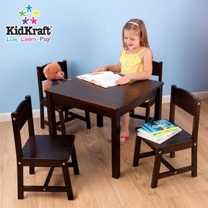KidKraft Farmhouse Table and Chair Set Espresso