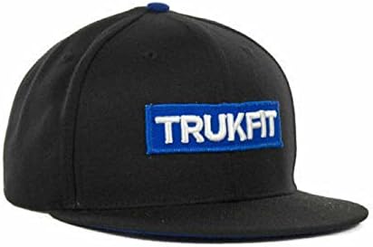 Authentic Trukfit Original Patch Black/Blue Flat Brim Snapback Hat Osfa