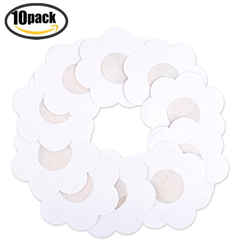 Lady Up Womens Multi Shaped Adhesive No Show Disposable Breast Petal Pasties - Pack of 10 (Flower)