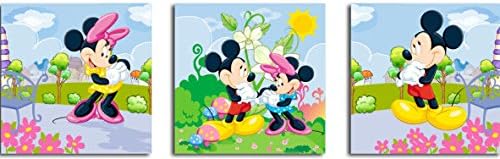 3P Disney Mickey Mouse Cartoon Picture Printed on Canvas Without Framed Children's Room Wall Art Home Decoration YJ-001