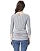 KATE KASIN® Women's Tees 3/4 Sleeve Solid Gray Shirring Drape Tops