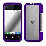 Motorola Backflip MB300 Cell Phone Rubber Feel Purple Protective Case Facep ....